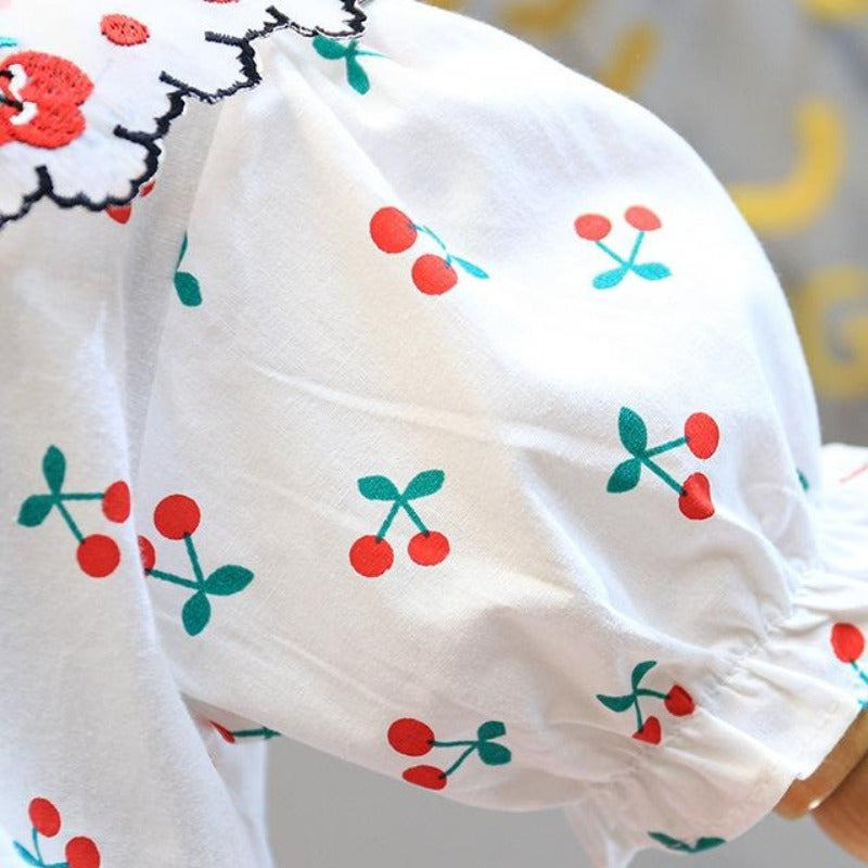 [363336] - Setelan Blouse Fashion Trend Anak Perempuan - Motif Cherry Fruit
