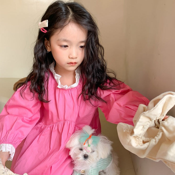 [507614] - Dress Anak Perempuan Fashion Import - Motif Plain Lace