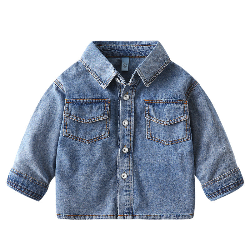 [119267] - Jaket Kemeja Jeans Style Anak - Motif Big Pockets