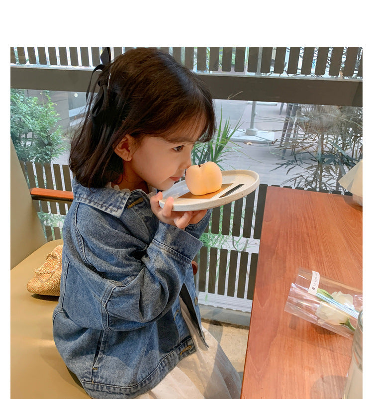 [507377]- Jaket Fashion Anak Perempuan - Motif Denim