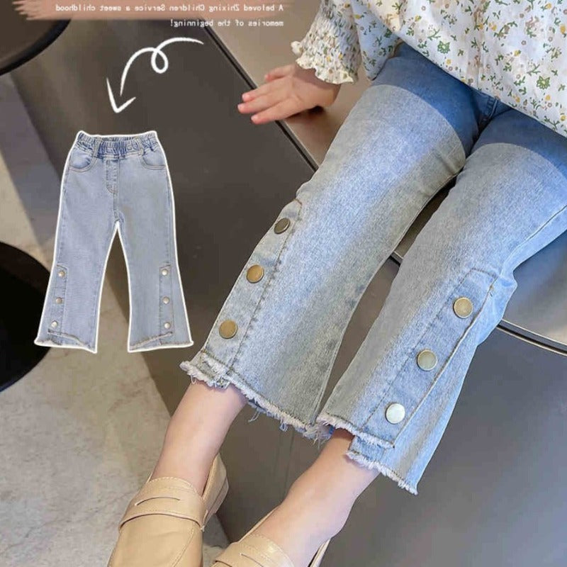 [507493] - Bawahan / Celana Fashion Anak Perempuan Import - Motif Bottom Button