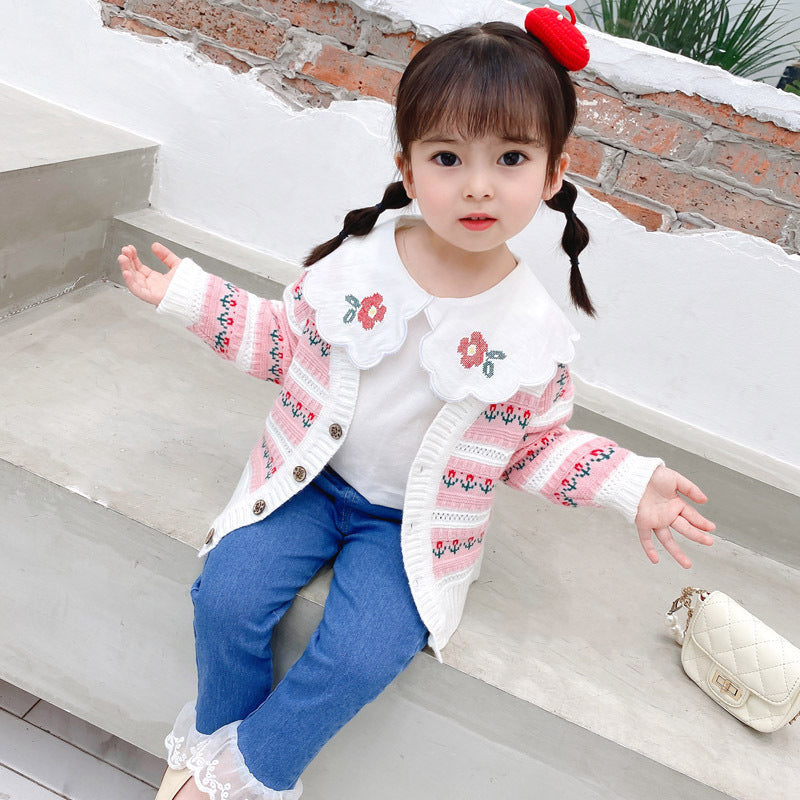 [340183] - Setelan 3 In 1 Anak Perempuan Style - Motif Leafy Flowers