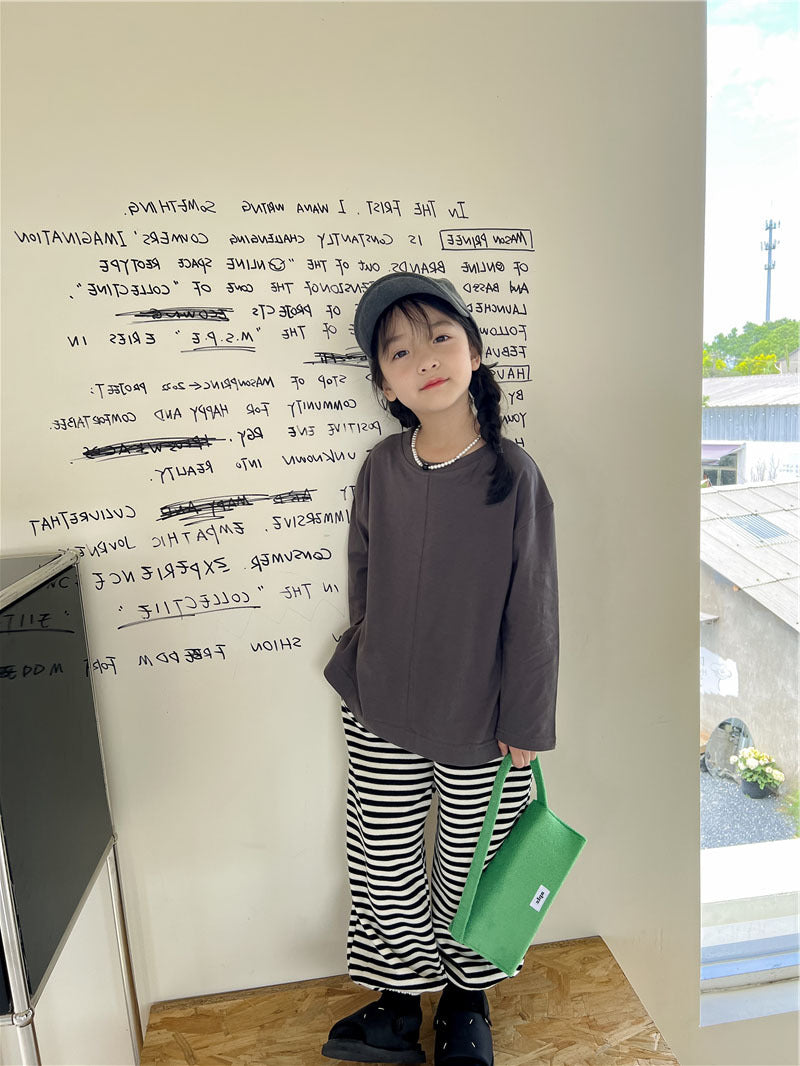 [507715] - Atasan Kaos Polos Oversize Anak Perempuan - Motif Plain Width
