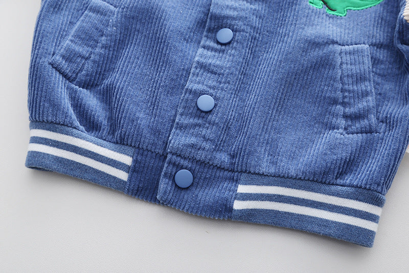 [345342] - Setelan 3 in 1 Jaket Baseball Celana Panjang Jogger Anak Laki-Laki - Motif Standing Dino