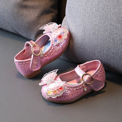 [343183] - Sepatu Slip On Trendy Anak Import - Motif Glitter Ribbon