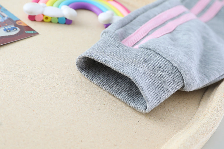 [340207] - Setelan Sweater Crewneck Celana Jogger Anak Perempuan - Motif Happy Bear