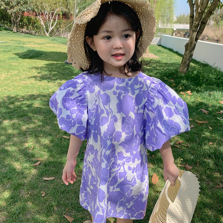[507598] - Dress Fashion Anak Perempuan - Motif Fading Flowers