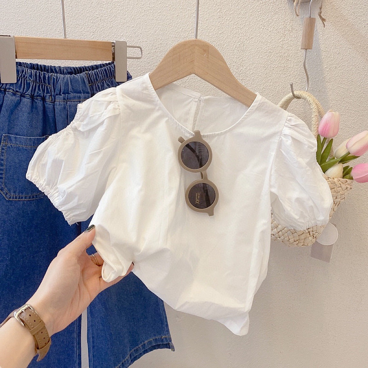 [363527] - Oneset 3in1 Anak Cewek Setelan Rompi Blouse Celana Jeans Kulot Anak Perempuan - Motif Casual Relax