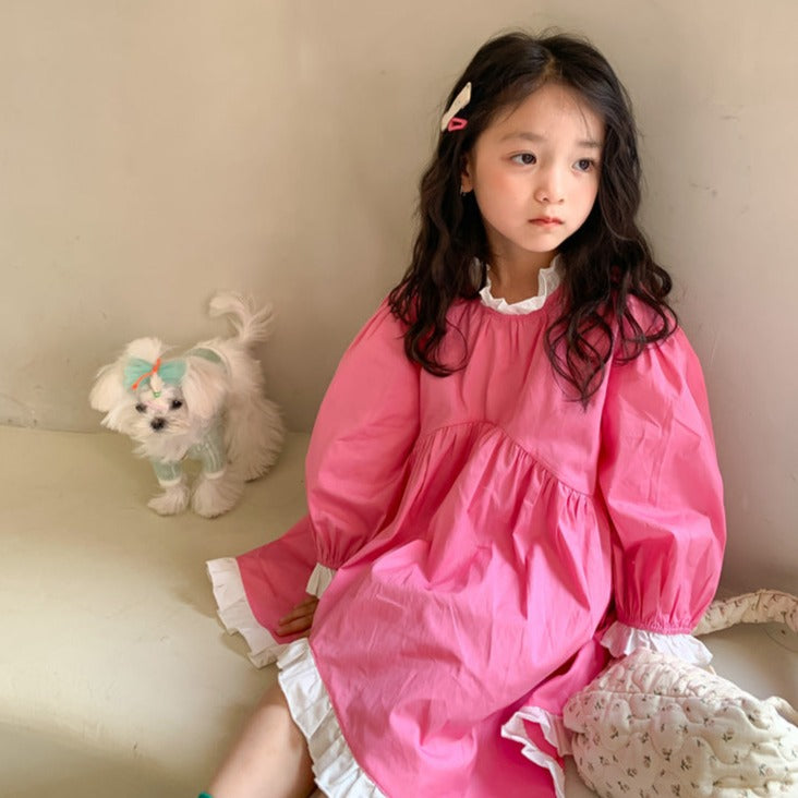[507614] - Dress Anak Perempuan Fashion Import - Motif Plain Lace
