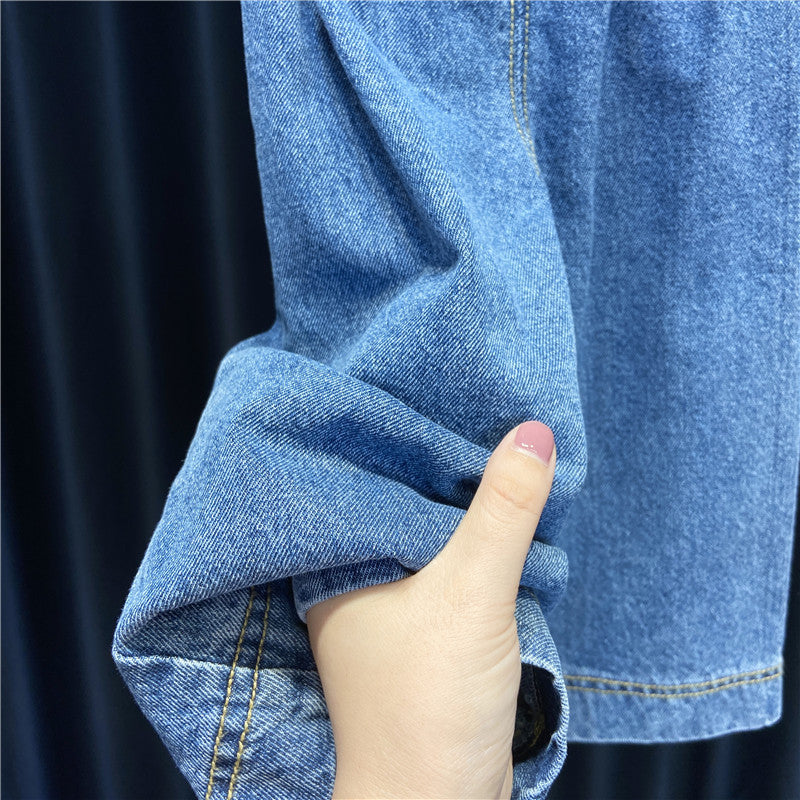 [363600] - Oneset Anak Cewek Pita Setelan Blouse Celana Jeans Kulot Anak Perempuan - Motif Long Collar