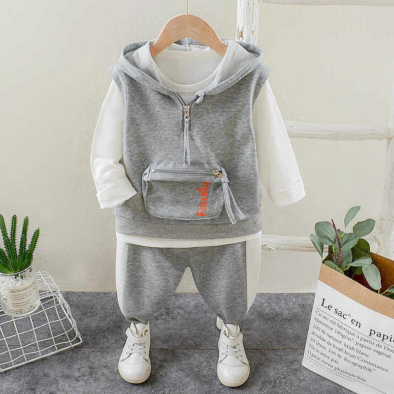 [368556] - Setelan Jaket 3 IN 1 Anak Fashionable - Motif Plain Color