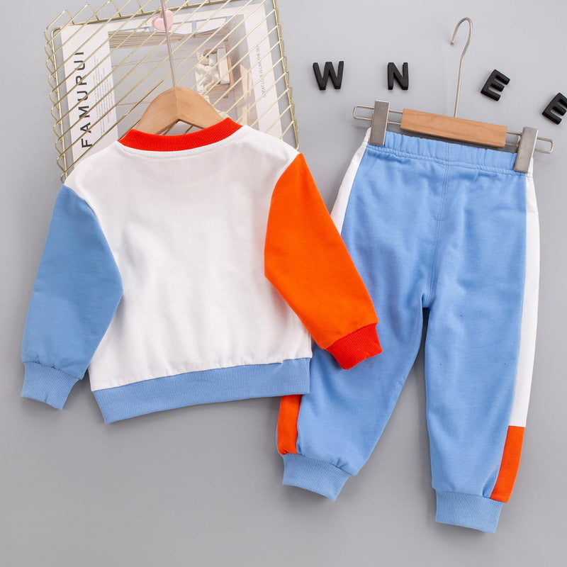 [345324] - Setelan Sweater Crewneck Gradasi Celana Panjang Jogger Anak Laki-Laki - Motif Roar Dino