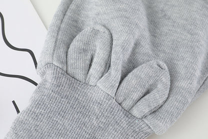 [340204] - Setelan 3D Sweater Pom Pom Celana Jogger Anak Perempuan - Motif Heart Rabbit