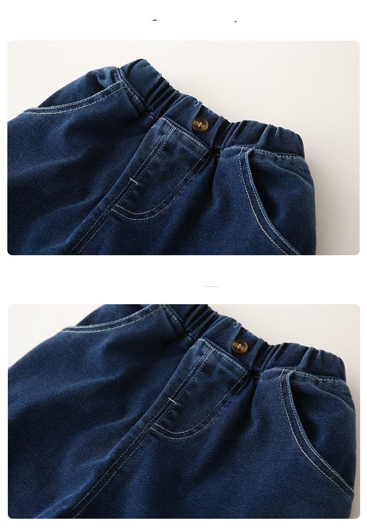 [119302]- Celana Jeans Keren Anak - Motif Unique Stitch