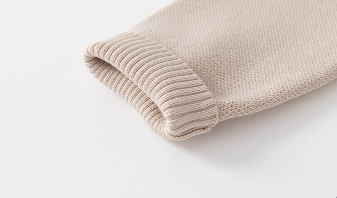[513635] - Atasan Sweater Rajut Crewneck Bordir Anak Laki-Laki - Motif Strip Plain
