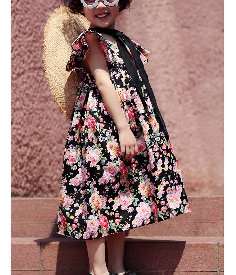 [507608] - Dress Anak Perempuan Fashion - Motif Dark Blossom
