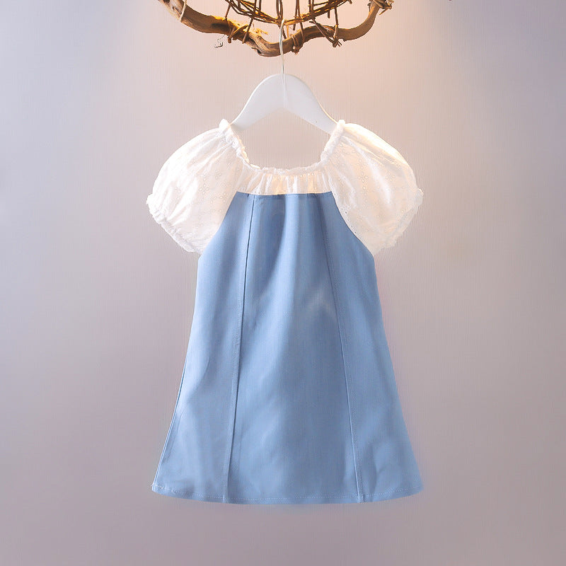 [352328] - Dress Mini Lengan Pendek Anak Perempuan - Motif Long Lace