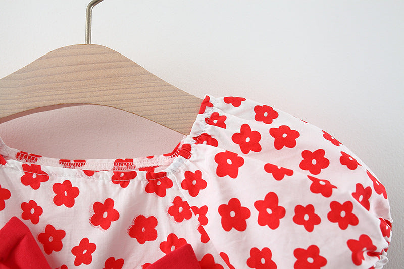 [340143] - Dress Lucu Fashion Anak Import - Motif Flowering Ribbon