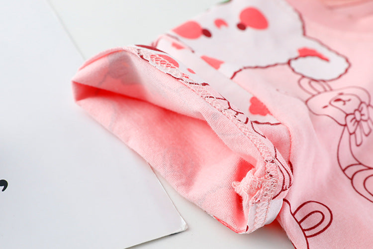 [340271] - Setelan Kaos Celana Pendek Anak Perempuan - Motif Rabbit Eating