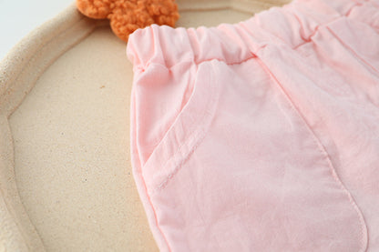 [340255] - Setelan 3D Kaos Import Celana Pendek Anak Perempuan - Motif Cute Strawberry