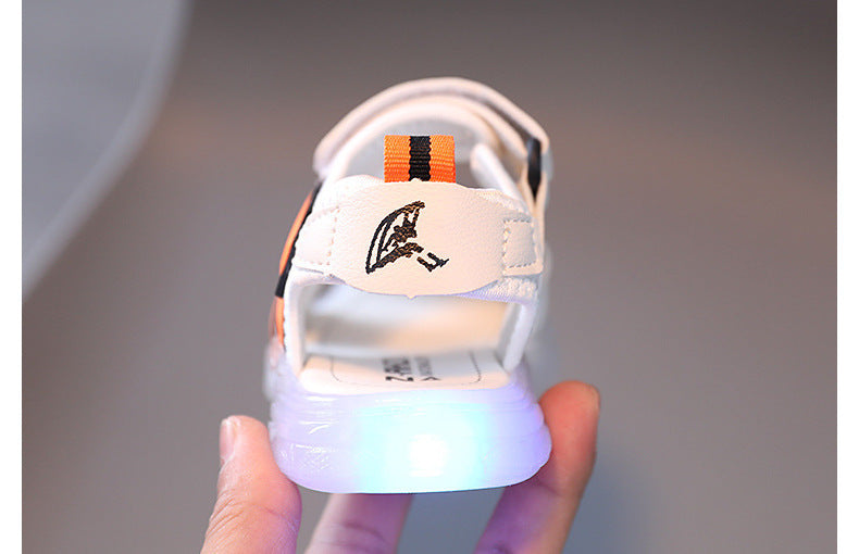 [343267] - Sepatu Sandal Jelly Lampu LED Import Anak Cowok Cewek - Motif Backwards