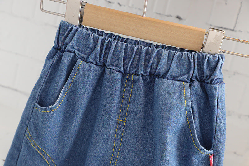 [340219] - Setelan 3 in 1 Kemeja Rompi Rajut Celana Panjang Jeans Anak Cowok - Motif Braid Geometry