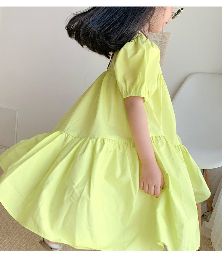 [507229] - Dress Fashion Anak Perempuan - Motif Simple Color