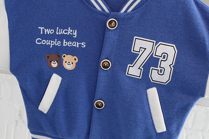 [340216] - Setelan 3 in 1 Jaket Baseball Celana Panjang Jogger Anak Cowok - Motif Lucky Bear