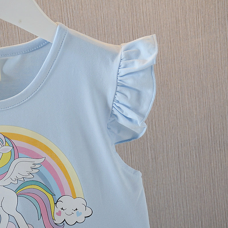 [363350] - Dress Fashion Anak - Rainbow Unicorn