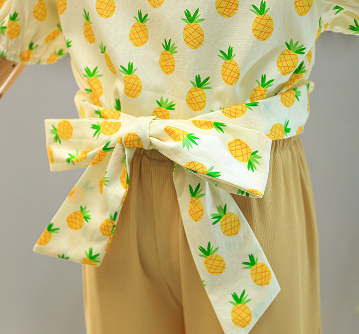 [363461] - Setelan Blouse Celana Panjang Kulot Anak Perempuan - Motif Little Pinneapple