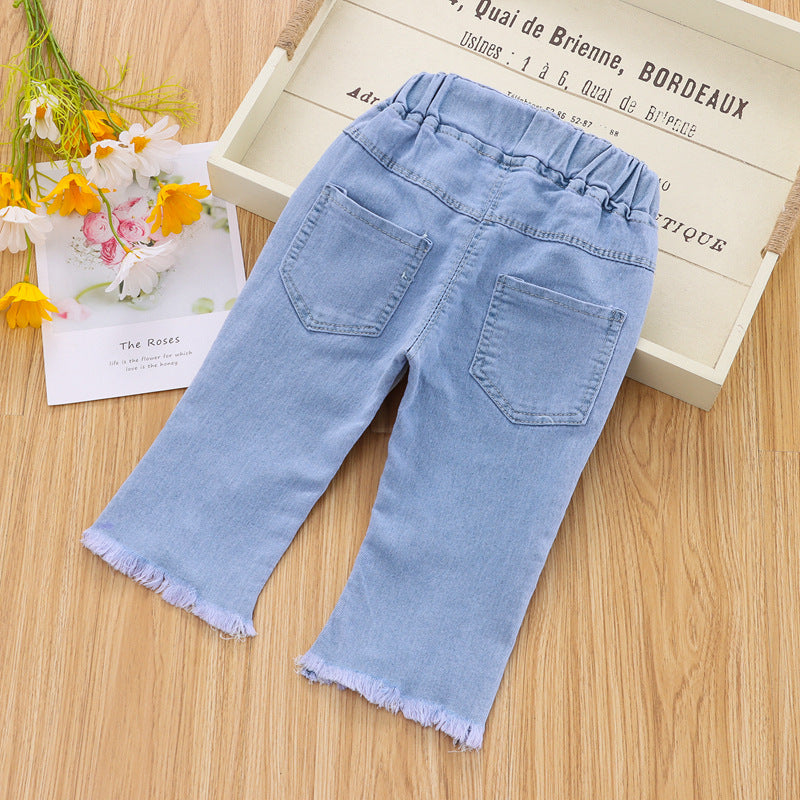 [102322] - Bawahan Jeans / Celana Panjang Anak - Motif Beautiful Butterfly 3D