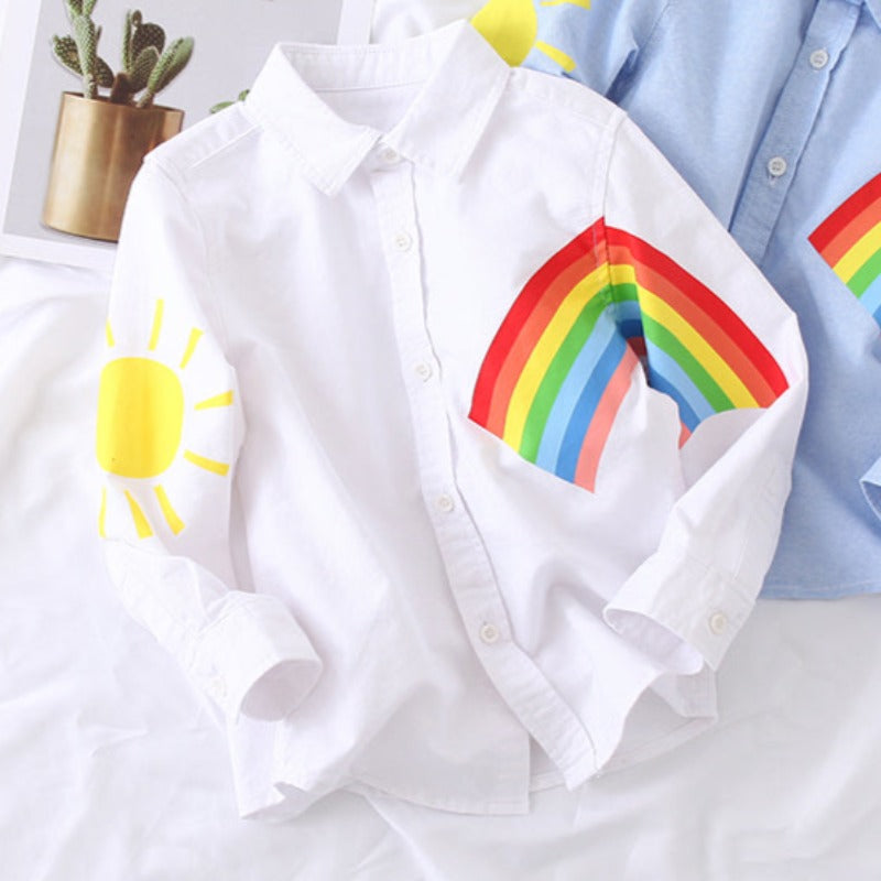 [513492] - Baju Atasan Kemeja Anak - Motif Rainbow Sun