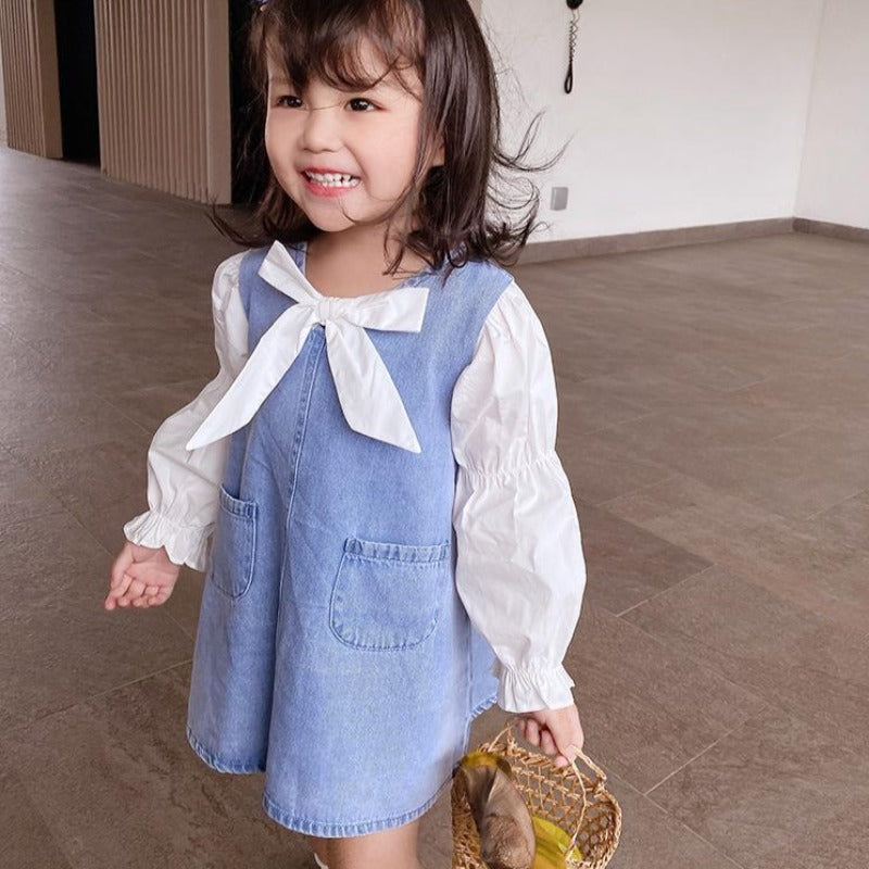 [363423] - Dress Fashion Anak Perempuan Import - Motif Front Pocket
