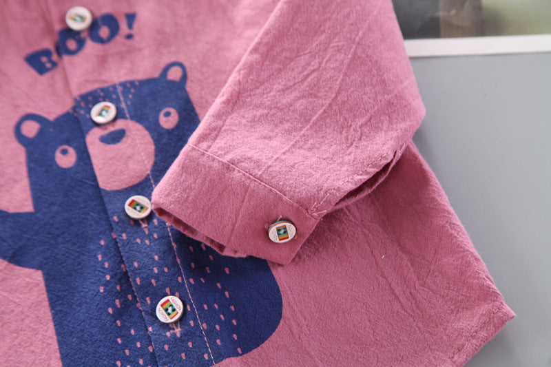 [368460] - Atasan Kemeja Anak Fashionable - Motif Boo Animal