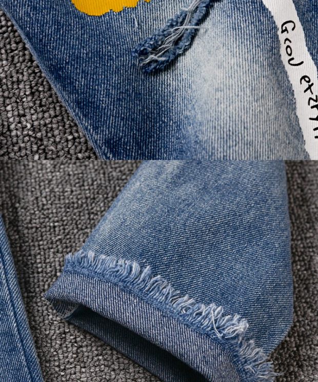 [508198] - Celana Panjang Jeans Sobek Tambal Anak Perempuan - Motif History Maker