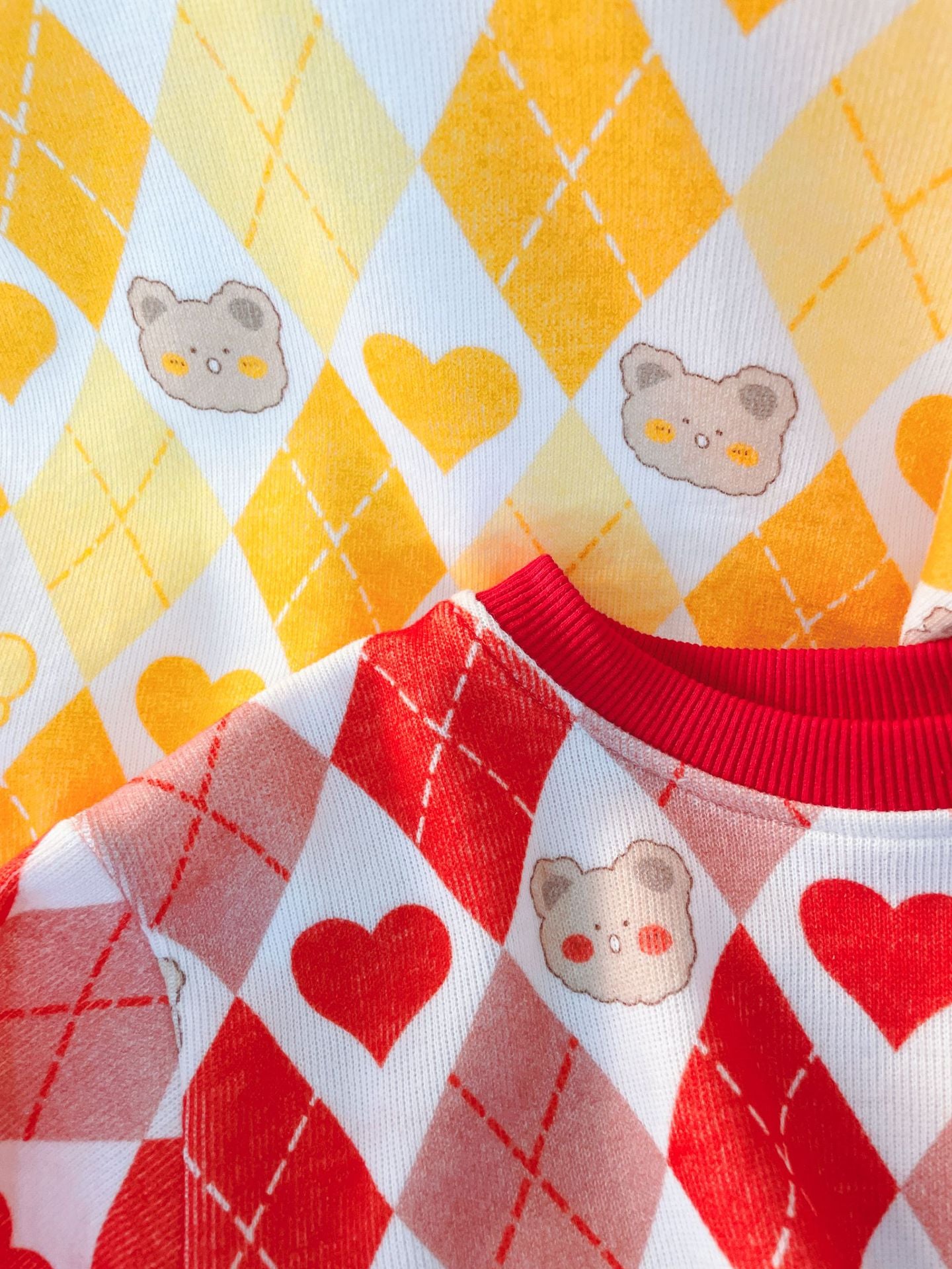 [340203] - Setelan Sweater Rajut Celana Jogger Anak Perempuan - Motif Love Bear