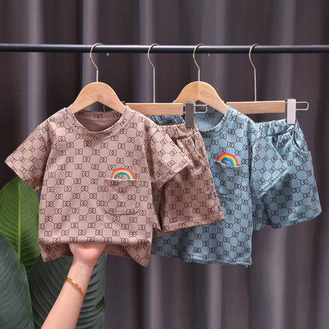 [368525] - Setelan Kaos Anak Fashionable - Motif Rainbow Pouch
