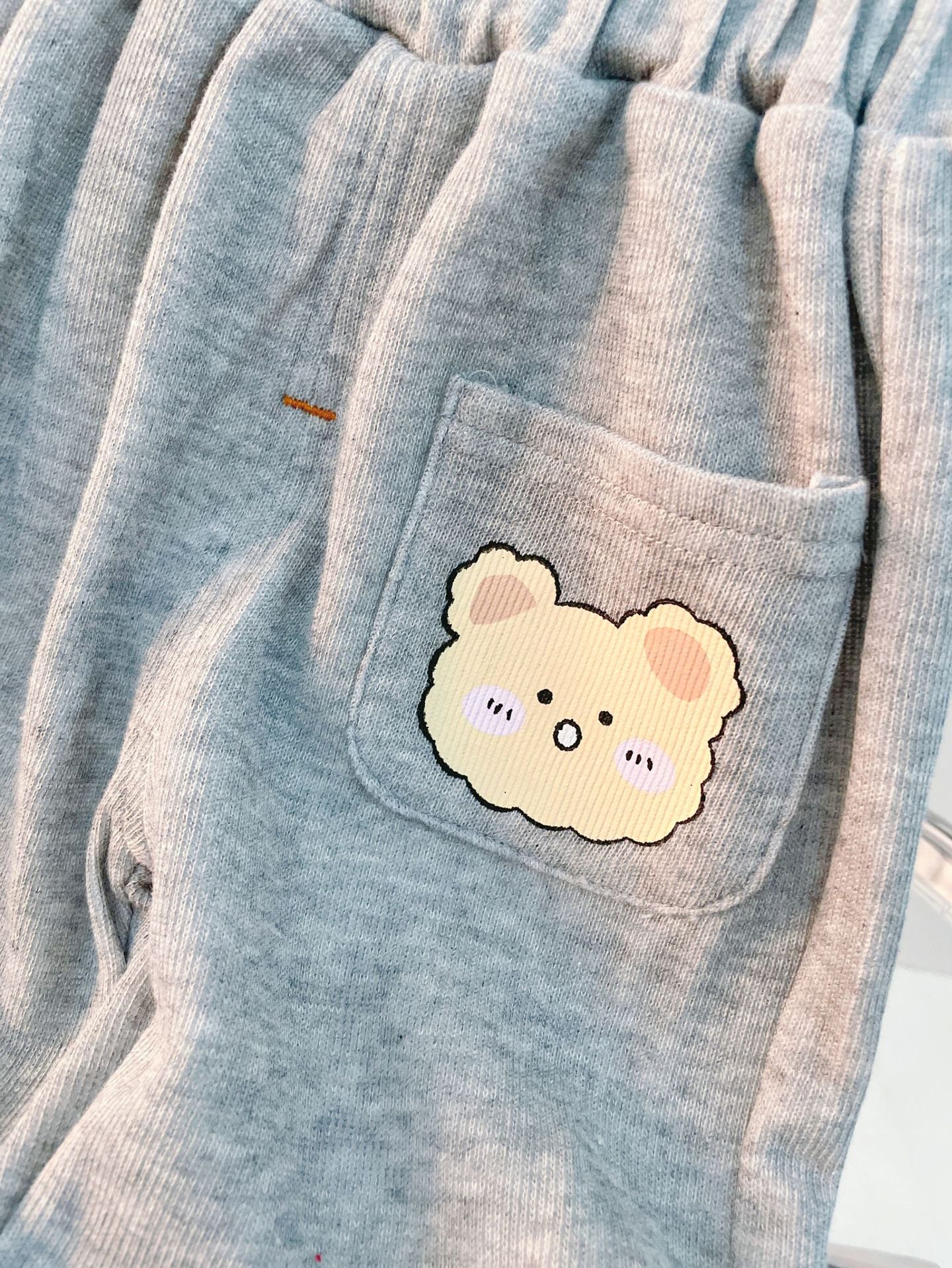 [340203] - Setelan Sweater Rajut Celana Jogger Anak Perempuan - Motif Love Bear