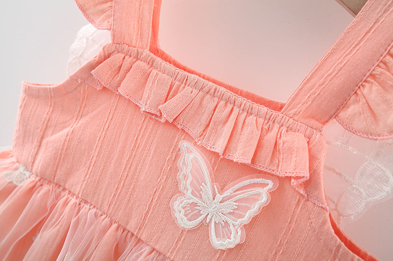 [340270] - Dress 3D Kupu-Kupu Lengan Kutung Anak Perempuan - Motif Butterfly Wings