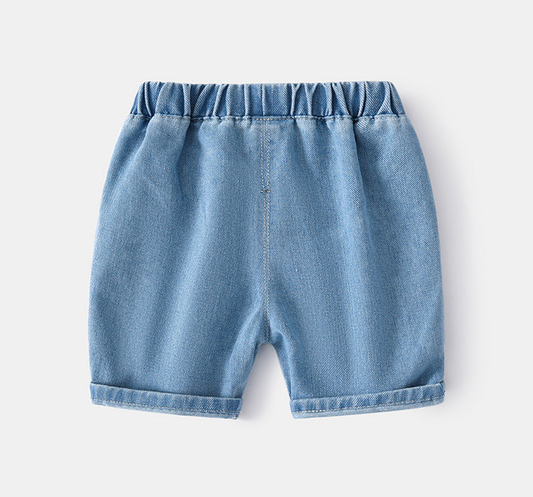 [513645] - Bawahan Celana Pendek Jeans Polos Anak Laki-Laki - Motif Plain Strip
