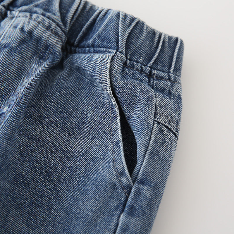 [119364] - Bawahan Celana Panjang Jeans Anak Cowok - Motif Plain Line