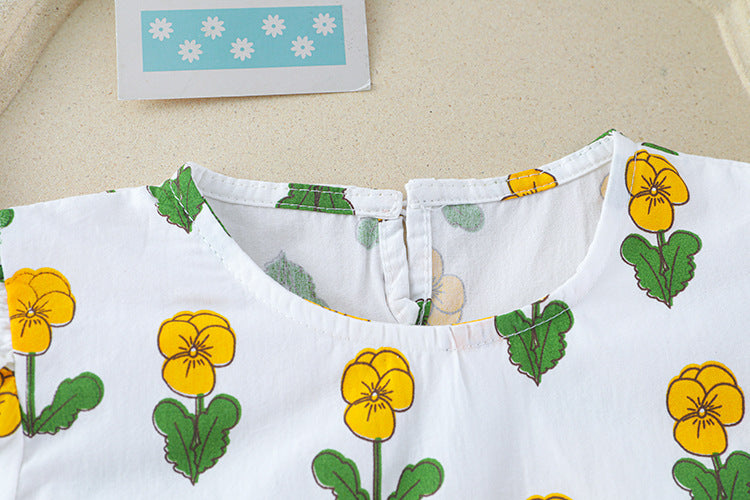 [340208] - Setelan 3 in 1 Blouse Jaket Cardigan Celana Legging Anak Perempuan - Motif Flower Rabbit