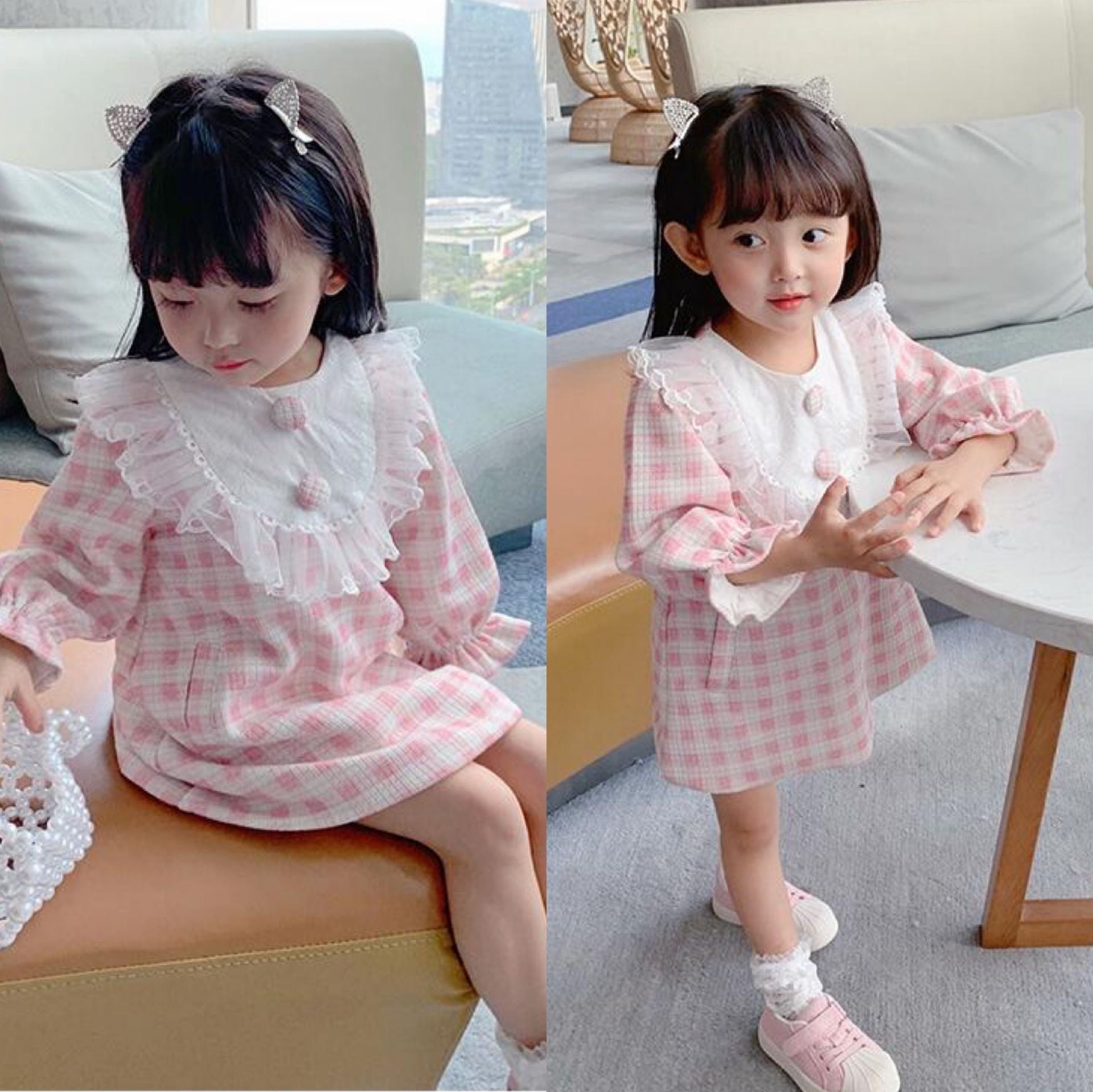 [507496] - Dress Fashion Anak Perempuan - Motif Tartan Plaid