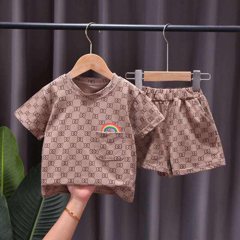 [368525] - Setelan Kaos Anak Fashionable - Motif Rainbow Pouch