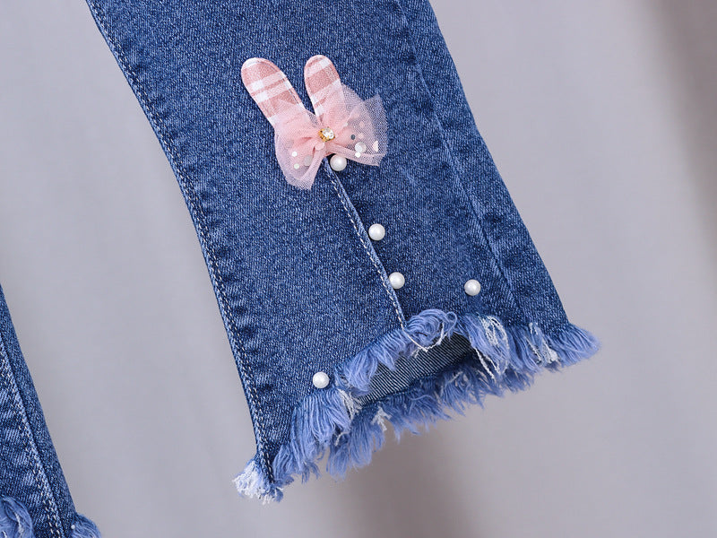 [102323] - Bawahan Jeans / Celana Panjang Anak - Motif Beautiful Crown 3D
