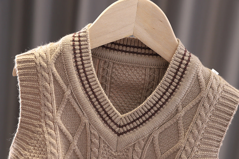 [345283] - Setelan Import Sweater Kemeja Anak 3 in 1 - Motif Knot Style