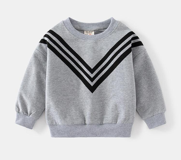 [513656] - Setelan Sweater Crewneck Celana Jogger Anak Laki-Laki - Motif Sharp Line