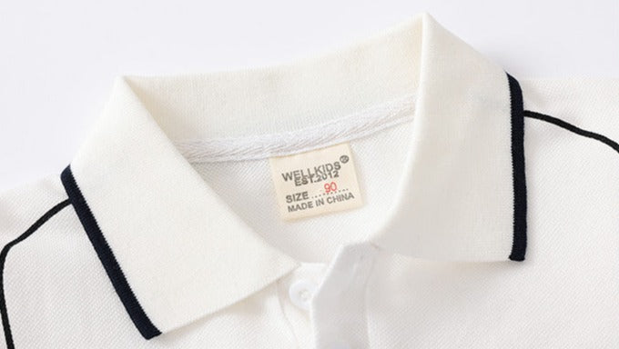 [513559] - Atasan Kaos Lengan Pendek Polo Kerah Anak Laki-laki - Motif Thin line