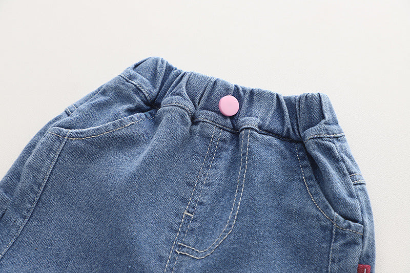 [340321] - Setelan 3 in 1 Sweater Rompi Celana Jeans Anak Perempuan - Motif Square Diamonds