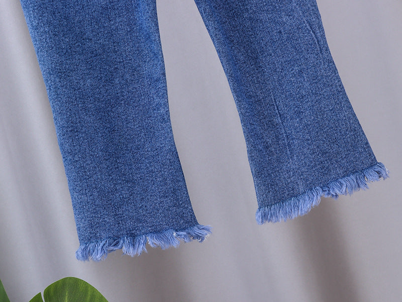 [102323] - Bawahan Jeans / Celana Panjang Anak - Motif Beautiful Crown 3D